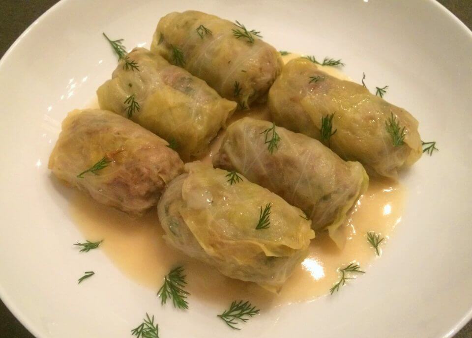 Griekse koolrolletjes (Avgelomono)