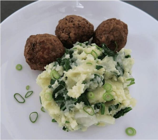 Voorjaarsstamppot met kalfsgehaktballen