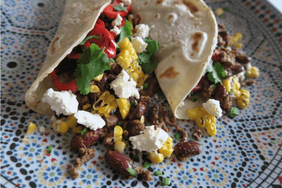 Mexicaanse taco's met gehakt en bonen
