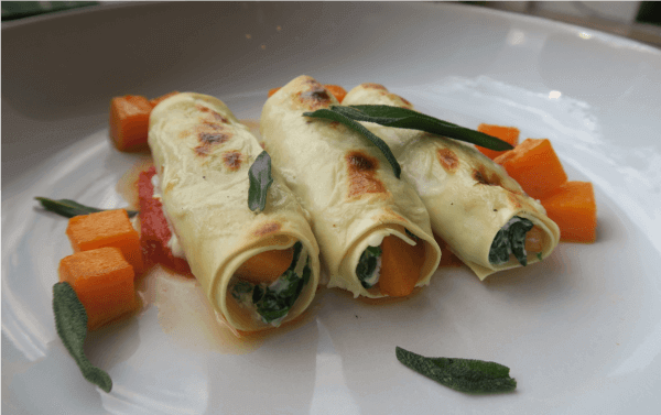 Cannelloni met spinazie en pompoen