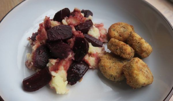 Bietjesstamppot met geitenkaas