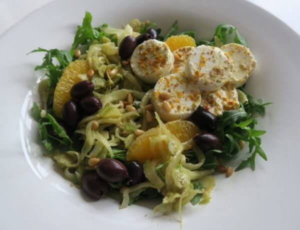 Geitenkaassalade met venkel