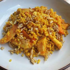 Parelcouscous met kweepeer